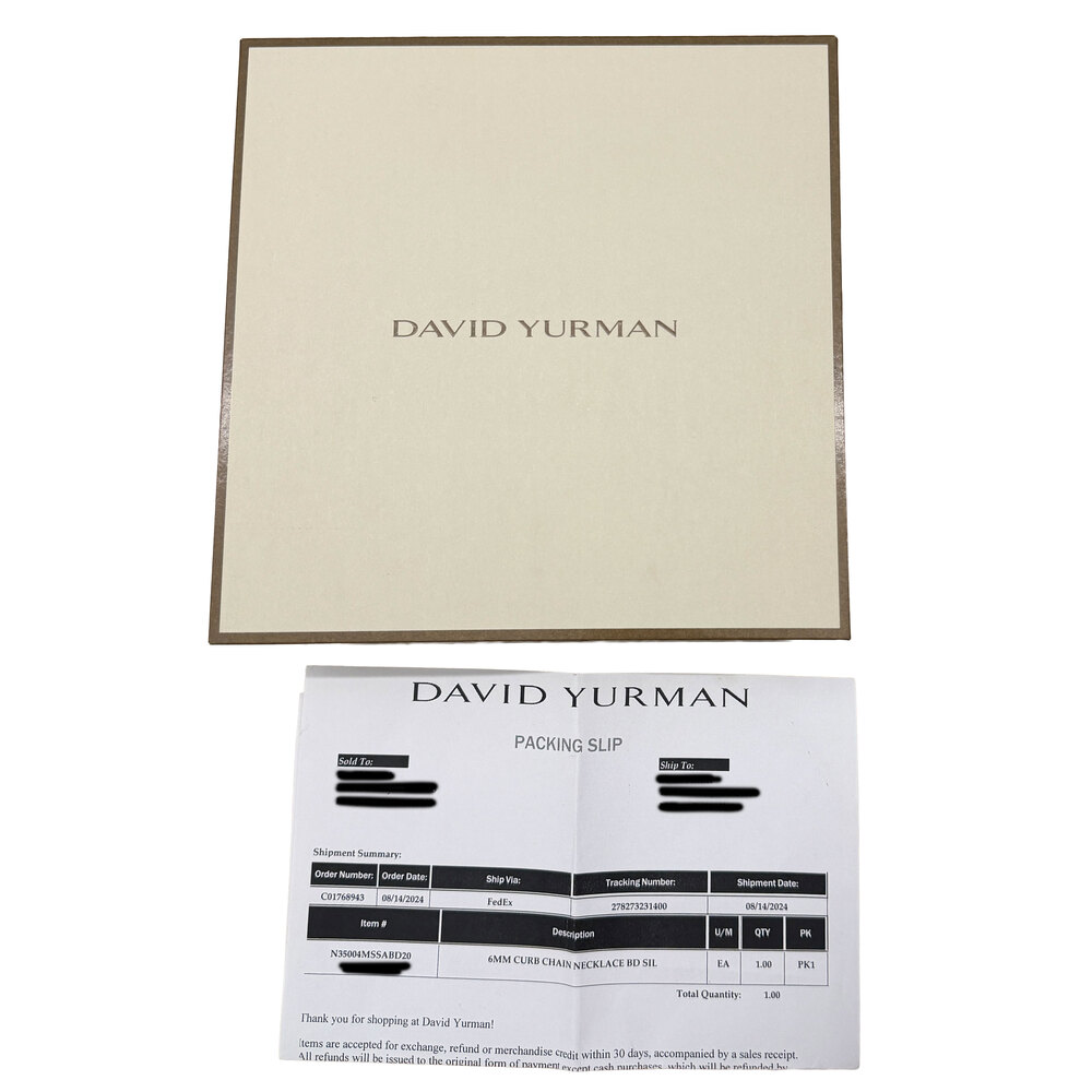 David Yurman Sterling Silver Diamond Curb Chain Necklace - Picture 5 of 5